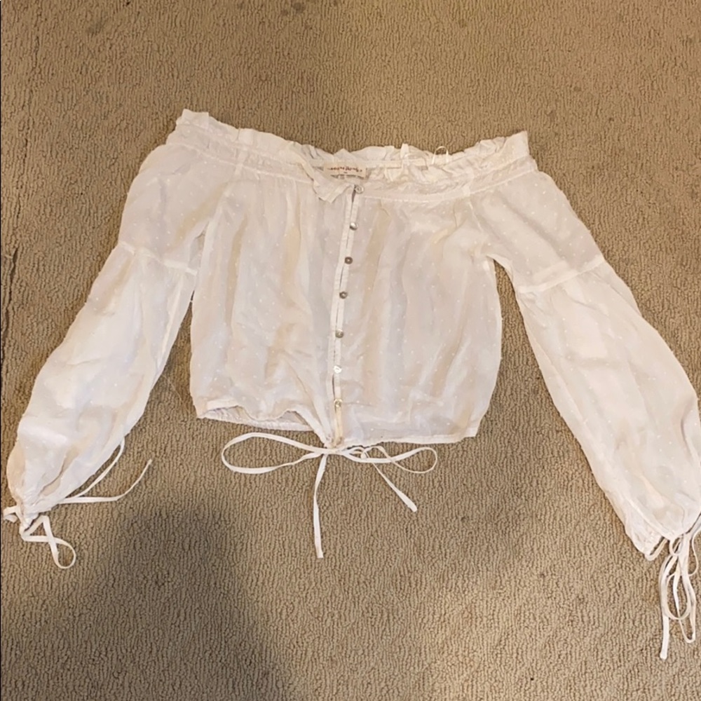 American threads off the shoulder long sleeve